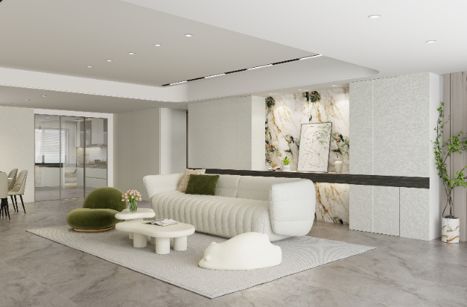 简奢大宅丨口角灰+大理石修建更纯洁的高等气场，重塑精英糊口